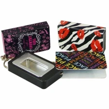 TRAVEL Pocket ASHTRAYS Set Cigarette Butt Holders Keychains Dots Stripes Plaid