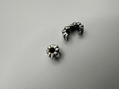 Vintage Pandora Sterling Silver Textured Pair Of Charms 9mm JB5