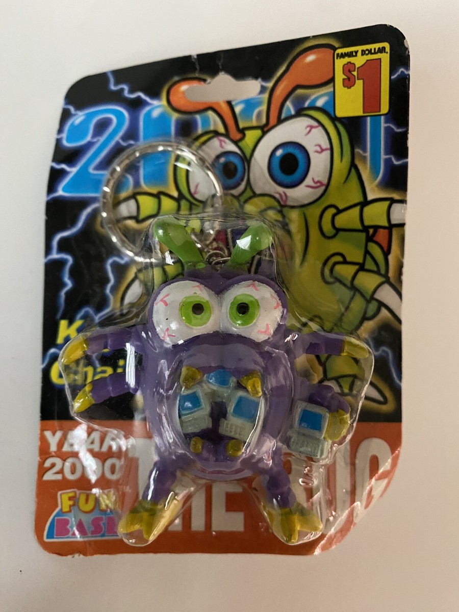 Y2K Virus Bug Year 2000 Purple Computer PVC Figure Keychain VTG | eBay