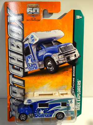MATCHBOX EXPLORERS - BLUE 2008 MOTORHOME CAMPER - 60TH ANNIVERSARY CARD