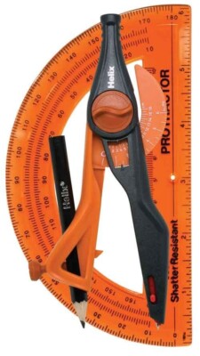 Maped Helix Universal Plastic Locking Compass /6'' Protractor Set Office School