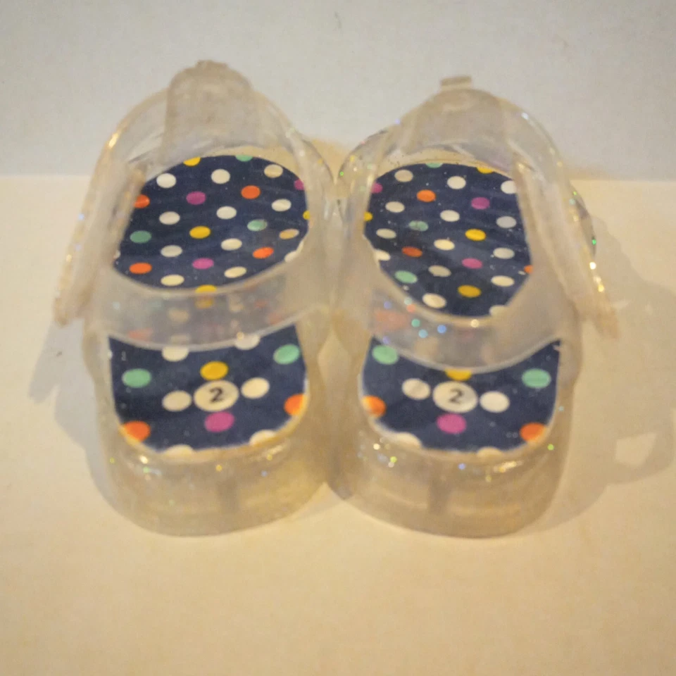 Sandalias de gelatina para niñas infantiles-lote de 2-talla 2-claras-naranja-brillo-neón-verano-divertidas Foto 4 de 4