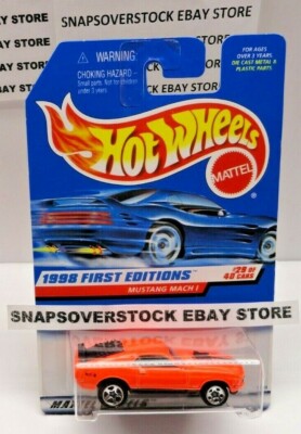 1998 HOT WHEELS ORANGE MUSTANG MACH 1, FIRST EDITIONS, HW #670, SEE CARD COND