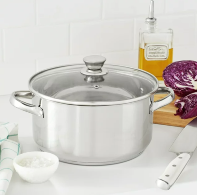 Stainless Steel 5-Quart Dutch Oven with Glass Lid