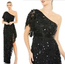 NWT Mac Duggal 93687 Black Maxi Dress Size 4 Formal Wedding Cocktail Gown Size 4