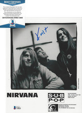 KRIST NOVOSELIC NIRVANA BASSIST SIGNED 8x10 PHOTO G PROOF BASS BECKETT BAS COA