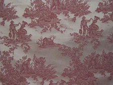 Lee Jofa, La Dande de la Recolte Toile, Vintage, BTY, Color Red 