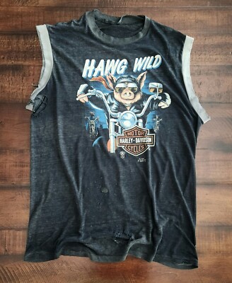 80'sHARLEYDAVIDSON HAWG WILD TシャツVintage Vintage Harley