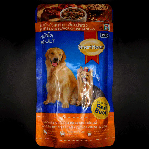 free30$ SmartHeaet Beef & Liver Flavor Chunk in Gravy Adult  130 g.x 4