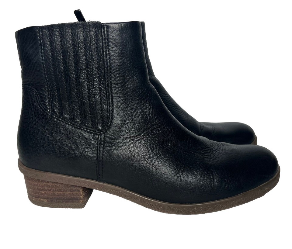Dansko Boots Womens 41 Black Chelsea Ankle Bootie Leather Casual