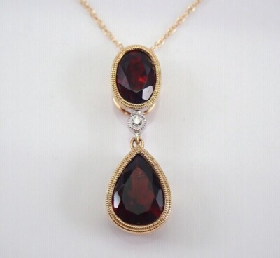 Drop Women's Pendant 925 Sterling Silver  1.70Ct Pear Cut Lab-created Garnet