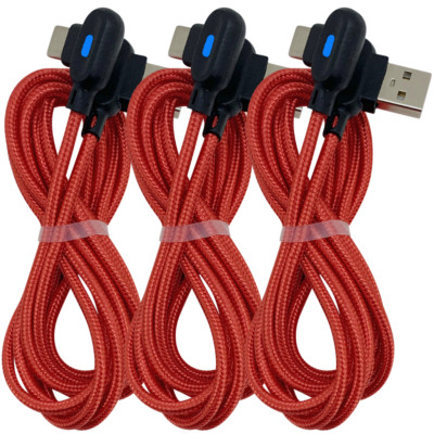 3 Pack Braided USB C Type-C Fast Charging Data Sync Charger Cable Cord 3/6 ft