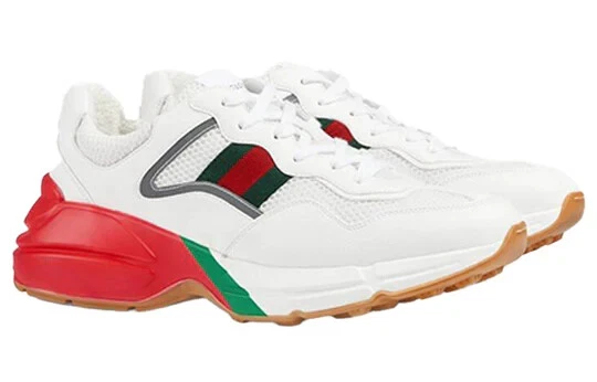 Baskets Gucci Z1195 VMens blanches à lacets rayures style street taille 14