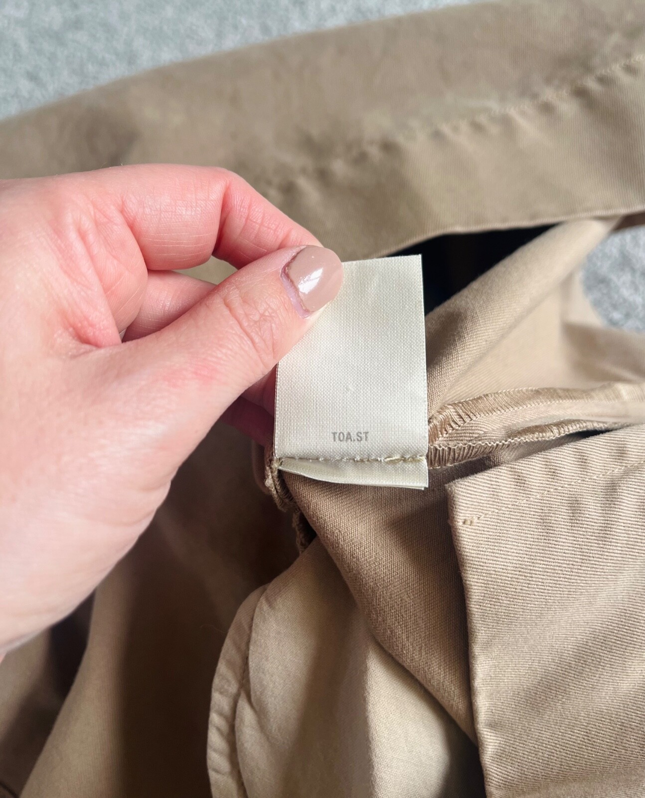 TOAST Beige Long Sleeve Smock Chore 1/4 Button Dress UK 14