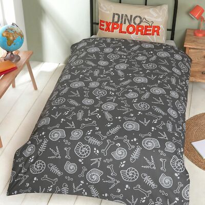 National Geographic Raptor Einzelbettbezug Set Dino Skelett 2-in-1 Design