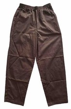Blair Brown Cotton/Polyester Elastic Waist Pants with Button Ankles: Size SMLPT