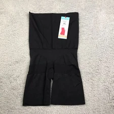 Spanx Red Hot Assets Shapewear L Black Flatout Flawless High Waist Mid Thigh NEW