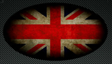 100mm Distressed Oval UNION JACK FLAG Sticker/Decal - Printed & Laminated UK