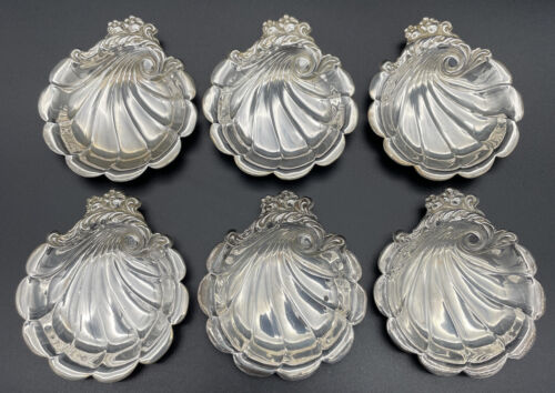 Set Of Six Lunt Eloquence Sterling Silver Nut Dishes No Monogram Exc Condition - Picture 1 of 10