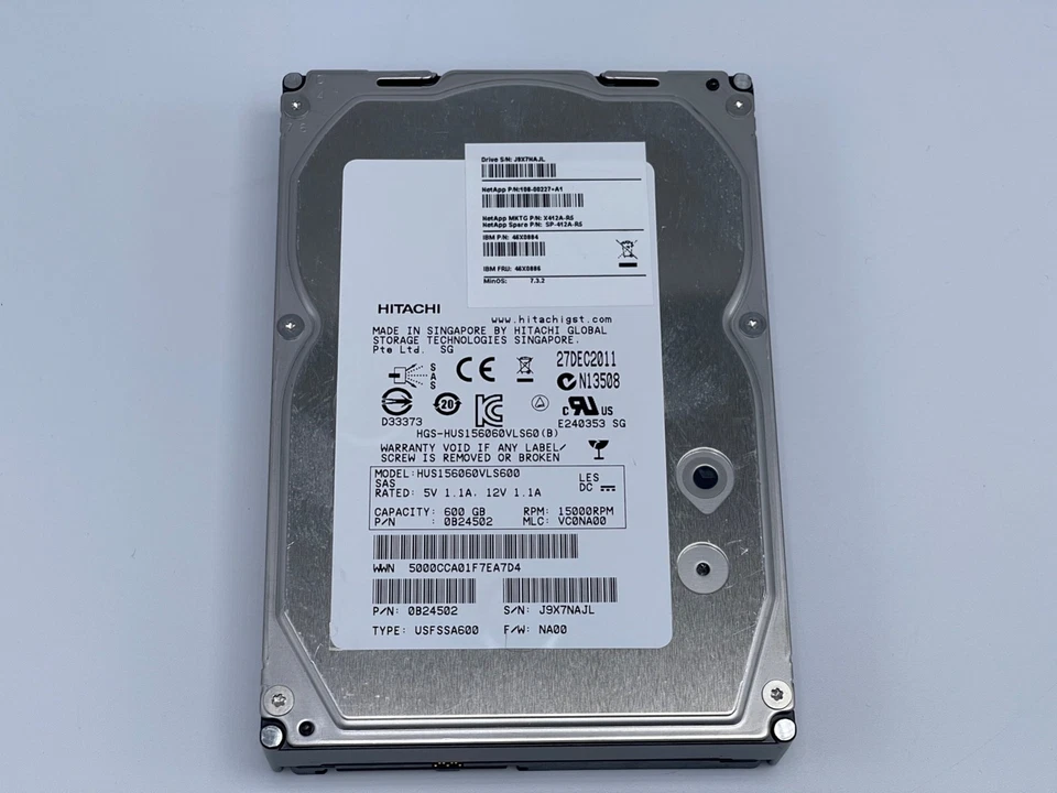LIGHTLY USED HITACHI HGST HUS156060VLS600 600GB  3.5" INTERNAL  SAS 15000RPM HDD - Image 2 of 3