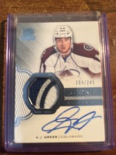 2016-17 The Cup A.J. Greer RPA RC On Card Auto Auto 204/249 Florida Panthers