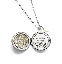 Bonus Mom Gift Thank You for Loving Me as Your Own Long Locket Necklace