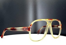 VTG UNBRANDED Aviator Clear Brown Pilot Full Rim Eyeglasses FRAMES ONLY