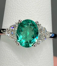 Bague de fiançailles en argent sterling 925 avec bague en émeraude verte