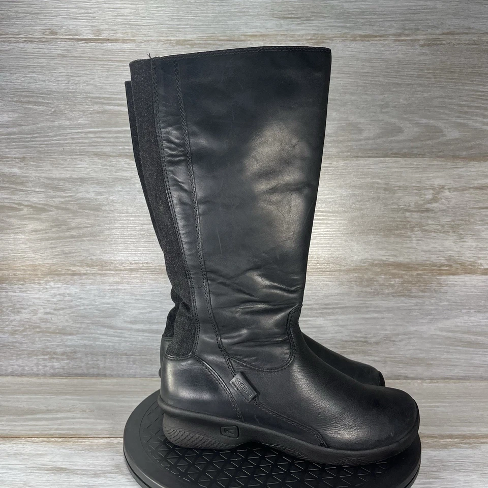 Keen Women's Bern Baby Bern II tall Black Leather Boots Size 6.5 - Image 3 of 4