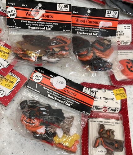 Vintage Faser Handwerk/Buchenholz Ltd HALLOWEEN SET ~ Hexen usw. ~ 26 Pakete ~ NOS * LESEN * - Bild 6 von 7
