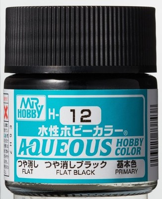 Mr Hobby - Gunze H-012 - Aqueous Hobby Colors (10 ml) Flat Black
