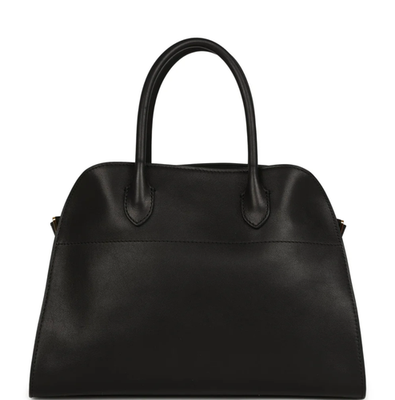 The Row Soft Margaux 12 Bag Black Saddle Leather Gold Hardware The Row Soft Margaux 12 Bag Black Saddle Leather Gold Hardware