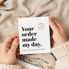 Thank You Cards for Small Business, 3x3.5, 100 Bulk Pack Your Order Made my Day