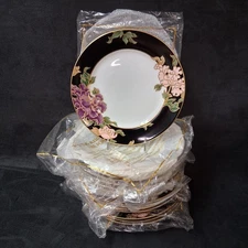 Fitz and Floyd CLOISONNE PEONY Bread Plate 6 1/2 Inches