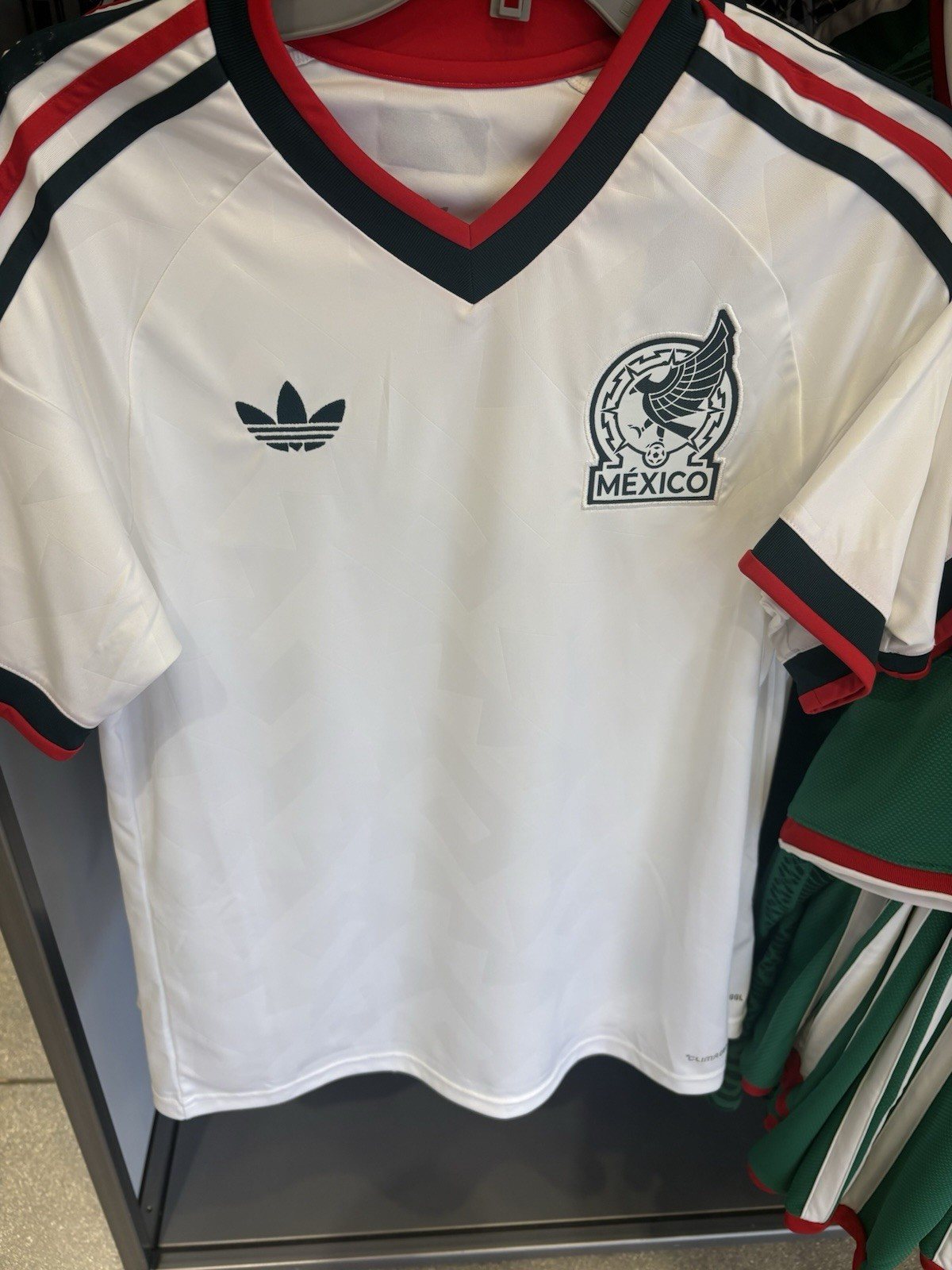 Small adidas Mexico National Team Soccer Jersey White Red Green Black Authentic