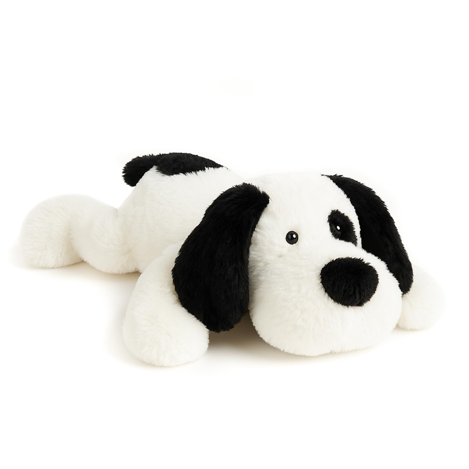 WEIGEDU Floppy Stuffed Dog Puppy Plush Toy, Huggable White Beagle with Black