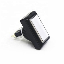 33 50mm Rectangle Bevel Edge LED Push Buttons for Arcade Game Machines White