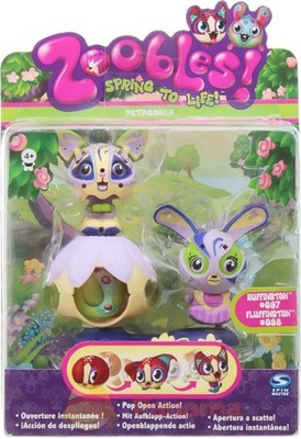 Zoobles Toy Spring To Life Petagonia Pack - Ruffington #097 & Fluffington #098