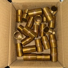 Brass Pipe Nipple Fitting 1/2"  x 1 1/2" NPT Male Adapter Box Of 25