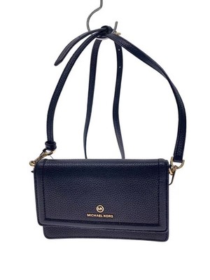 MICHAEL KORS Flap Shoulder Bag, Leather, Black with Gold Hardware