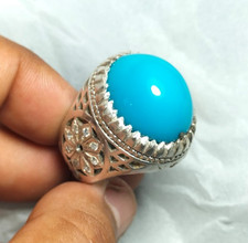 Feroza Natural Hussaini Feroza Turquoise Stone Ring Men Feroza Ring Top Quality