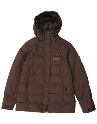 Jack Wolfskin wattierte Damenjacke mit Kapuze UK 12/14 mittelbraun Polyamid BI20