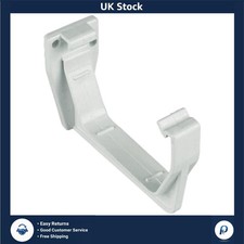 5x 114mm Angled Fascia Gutter Brackets in White - Reliable Gutter Support