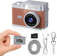 Mini Retro Keychain Digital Camera, Ultra-Compact Tiny Camera with 1080P Video,
