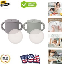 Snack Containers, Food Grade Silicone Cups, Spill-Proof Tops For Toddlers and...