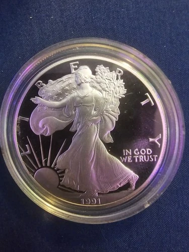 1991-S Proof American Silver Eagle 1 oz .999 Fine Silver Dollar