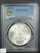 1882 S Morgan Silver Dollar $1 PCGS MS 66