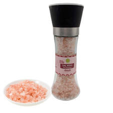 Himalayan Pink Coarse Salt Glass Grinder 200g Refillable Table/Cooking Salt Mill