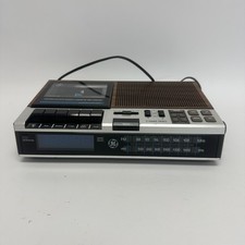 VTG General Electric GE 7-4956B AM/FM Alarm Clock Radio Cassette Tested Works