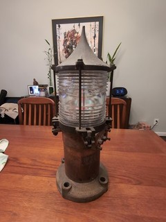 Wallace & Tiernan Fresnel No FR 2475 Copper & Brass Clear Globe Marine Beacon